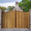 Picture of SWEPT TOP MANOR GATE - MADE TO ORDER
- LEAD TIME APPROXIMATELY 8 - 10 WEEKS FROM ORDER
- MANUFACTURER RECOMMENDS 3 COATS OF RESTOL WOOD OIL OR SIMILAR PRIOR TO FITTING