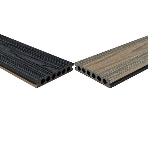 Picture of 22.5 X 143mm X 3.6m COMPOSITE PRIME HD DECK DUAL - ANTIQUE & CARBON
To validate the product warranty:
- All deck boards must be installed in accordance with the Composite Prime HD Deck Dual fitting guide
- You must register your decking at composite-prime.com/register-warranty/ within 45 days of purchase