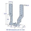 Picture of 230mm X 91mm ADJUSTABLE JOIST HANGER - JHA270/91