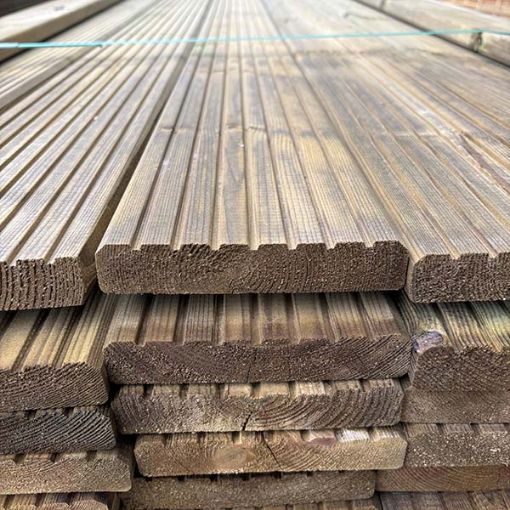Picture of ex. 32 X 150mm X 4.8m SMOOTH / GROOVED SOFTWOOD DECKING (PROFILE 134)