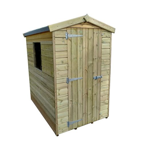 Picture of 4' X 6' APEX SHED - SPECIAL ORDER
- Supplied flat packed
- Height: 2100mm
- Width: 1220mm
- Depth: 1825mm
- ex. 19x125mm shiplap cladding (15mm finished thickness)
- ex. 25x125mm T&G floor & roof sections (20mm finished thickness)
- 1x Perspex window on 1825mm side
- 15 Year Treated Right Warranty
- Current lead time: 