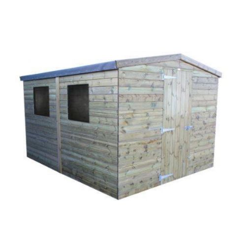 Picture of 8' X 10' APEX SHED- SPECIAL ORDER
- Height: 2100mm
- Width: 2430mm
- Depth: 3020mm
- ex. 19x125mm shiplap cladding (15mm finished thickness)
- ex. 25x125mm T&G floor & roof sections (20mm finished thickness)
- 2x Perspex windows
- 15 Year Treated Right Warranty
- Current lead time: 